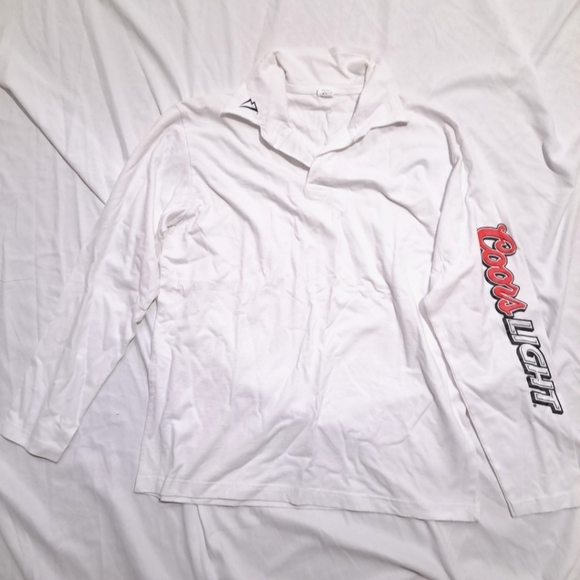 Coors light | White men's long sleeved polo - Picture 2 of 8